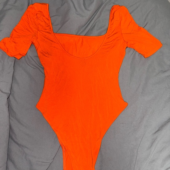 Women's Bodysuit - Orange - Square Neckline - US Small - SHEIN - Picture 2 of 10